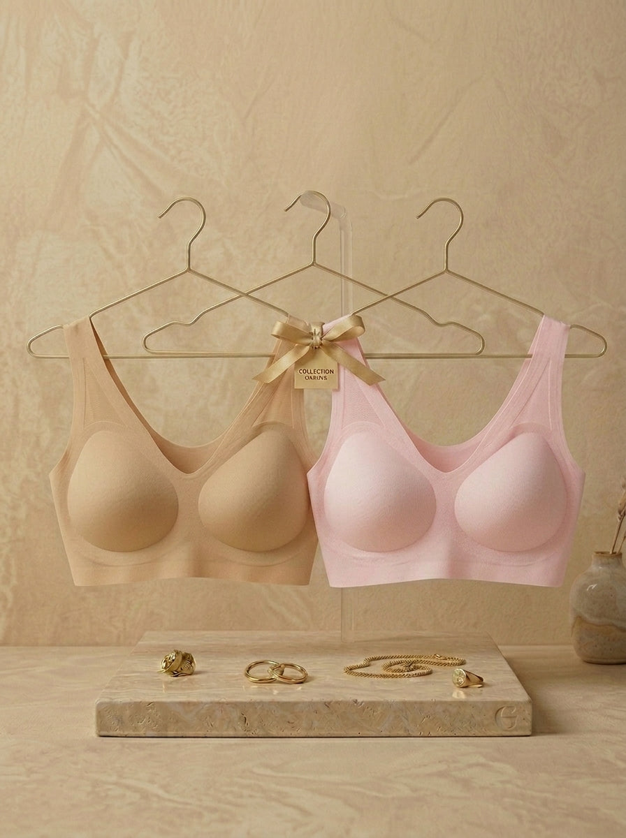 Seamless Minimzer Bra Bundle - Beige & Pink