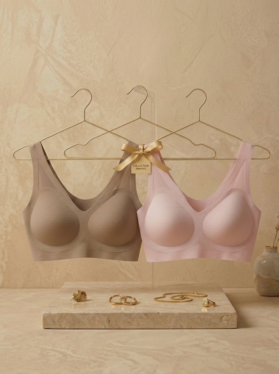 Seamless Minimzer Bra Bundle - Chocolate brown & Pink