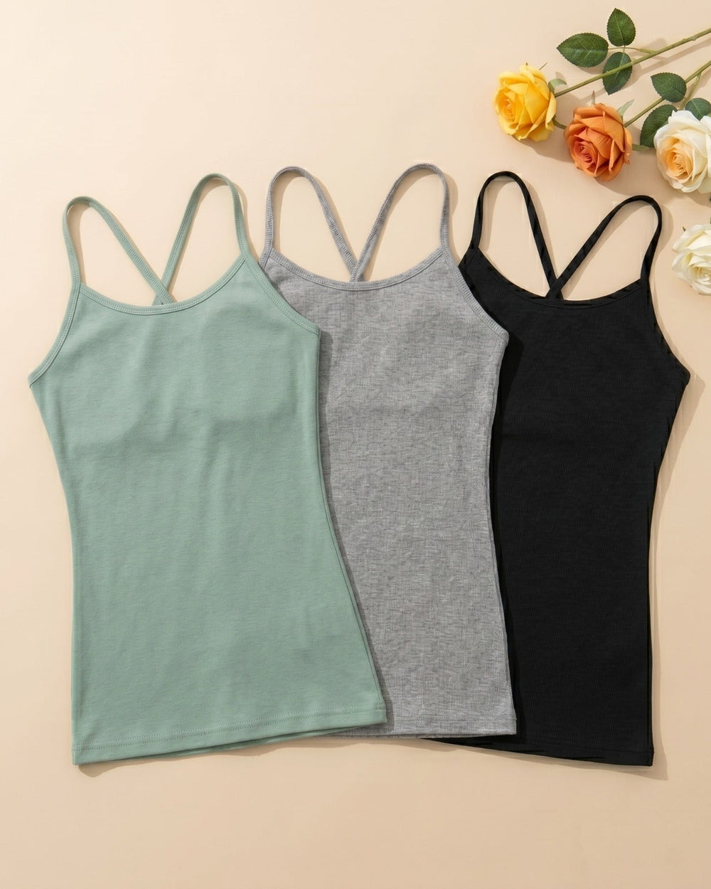 Pack of 3 — Cross Ribbed Tank Top